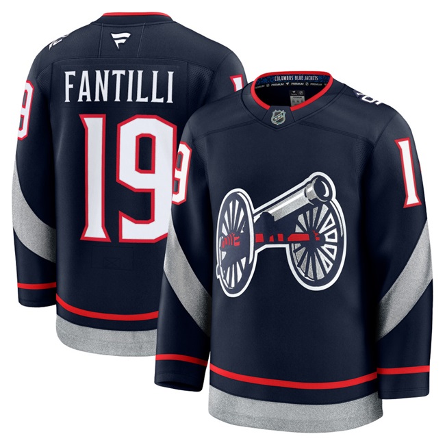 Men's Columbus Blue Jackets #19 Adam Fantilli Navy 2024-25 Stitched Hockey Jersey